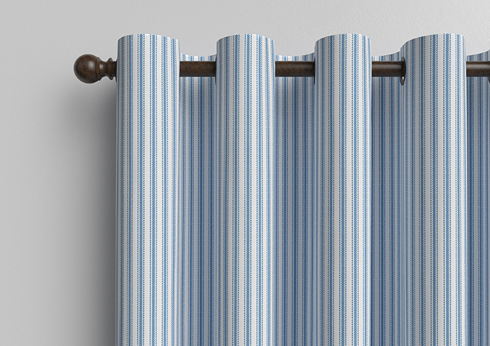 Lace Stripes, Vintage Blue - Made to Measure Curtains - Image 12